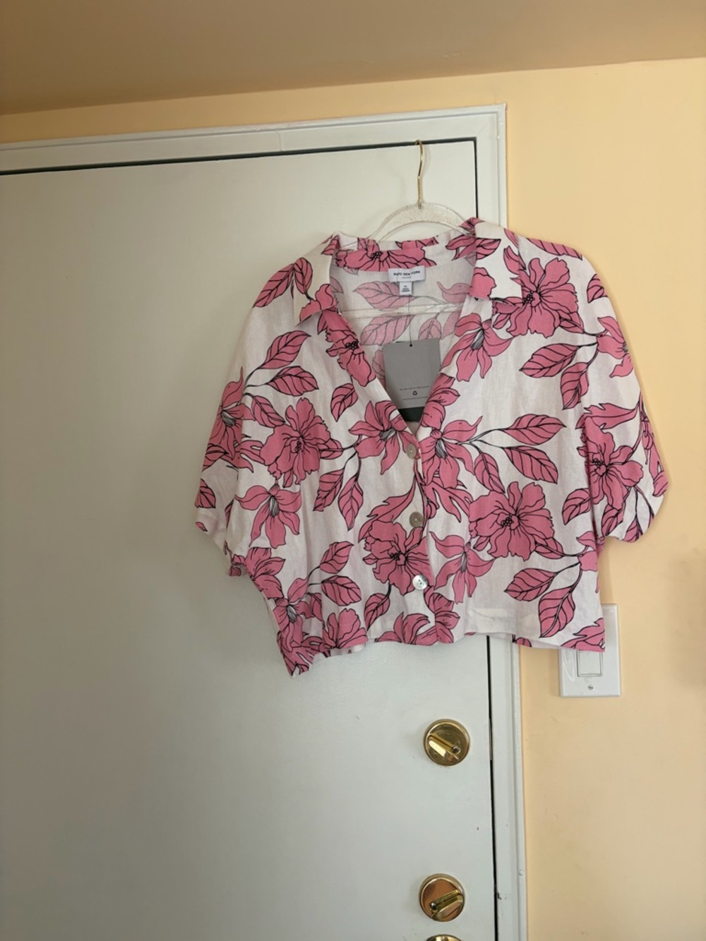 Marc New York White and Pink Floral Button Down Shirt